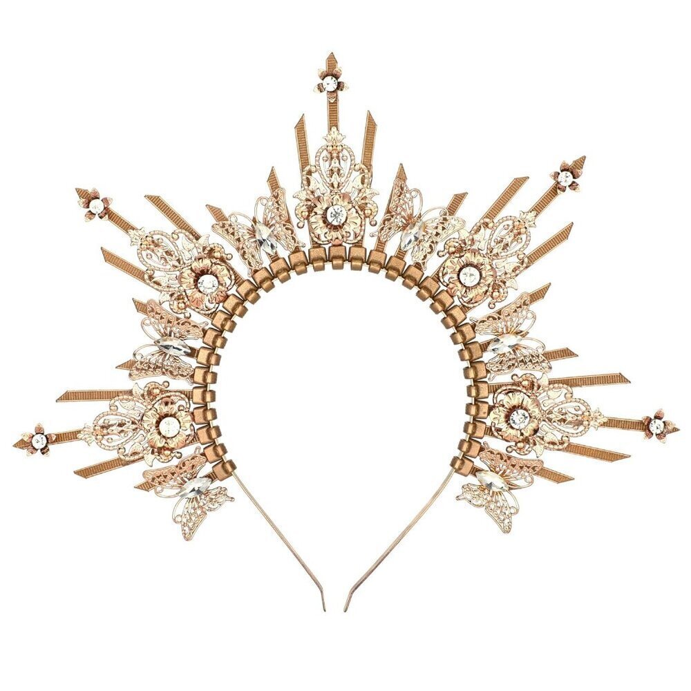 Sunburst Spiked Halo Crown Handmade Festival Cosplay Wedding Fantasy Accessory